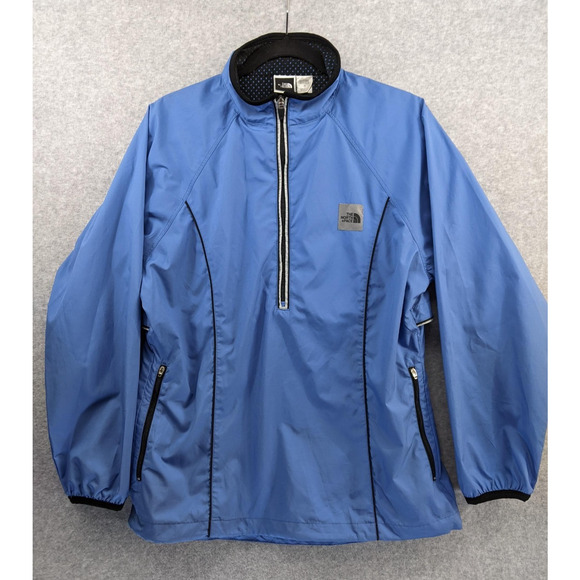 The North Face Jackets & Blazers - Vintage The North Face Quarter Zip Windbreaker Jacket Women Sz M Blue Reflective